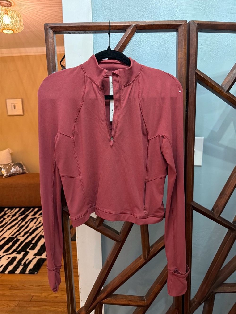 Lululemon It’s Rulu Run Half Zip Cropped | Mulled Wine Sz 8 - Picture 5 of 7